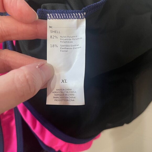 My Charmo XL One Piece Swimsuit Racerback Athletic Padded No Wires Blue Pink T1 - Picture 7 of 8